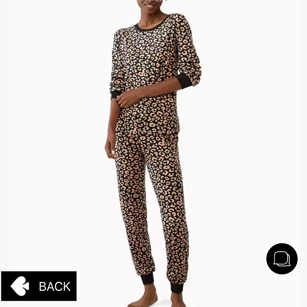 Kate spade leopard print velour jogger set size medium